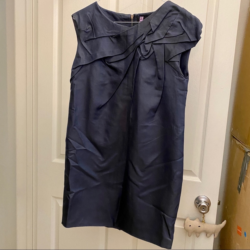 luxury lanvin mini dress charcoal grey